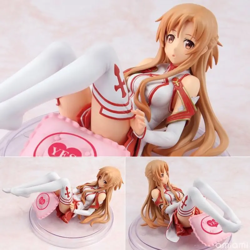 Sword Art Online Asuna Lying Down Figure 1/8 New Wife Pillow Version SAO 7cm PVC Action Collectible Model for Gift Home Decor view 4