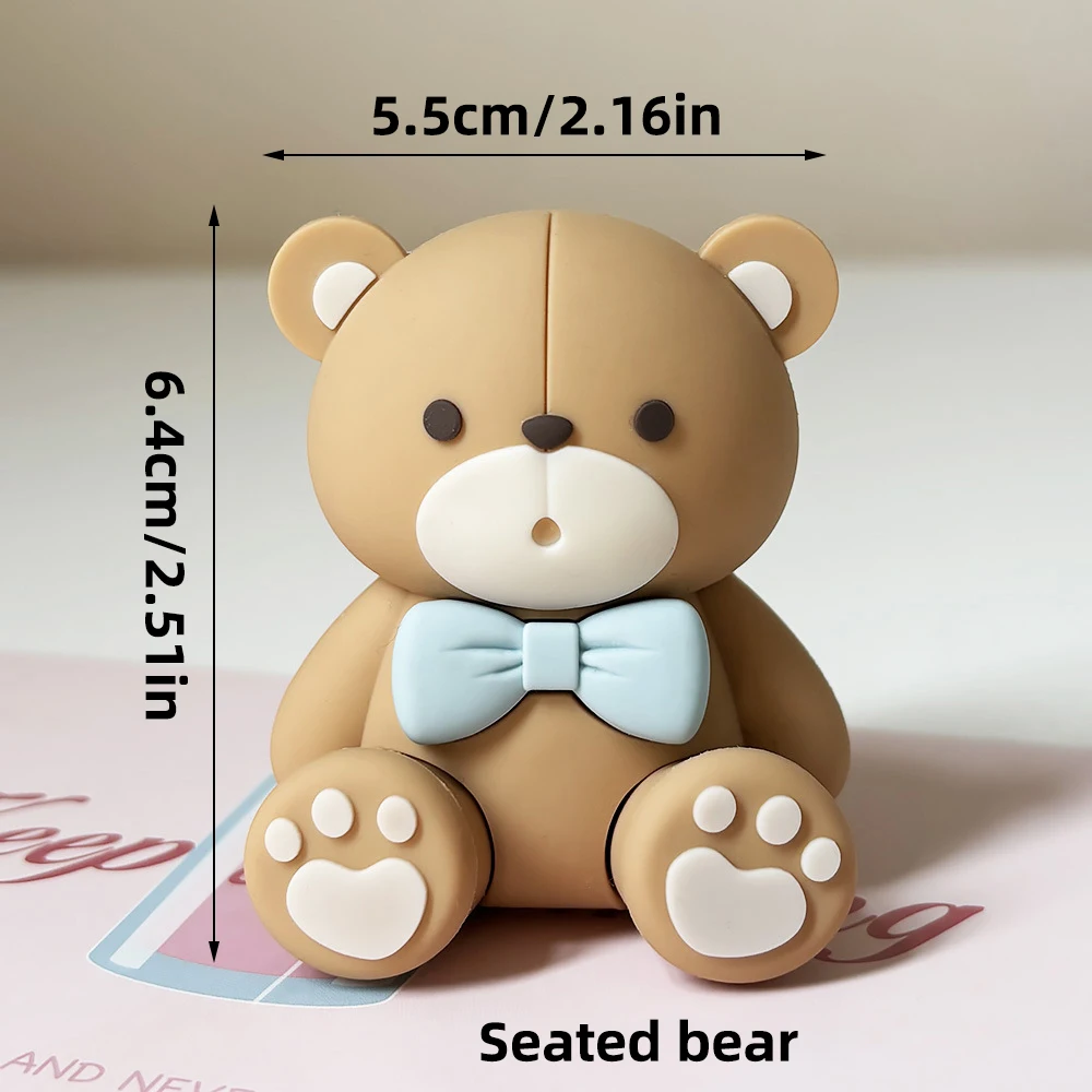 Neuer Bären-Kuchenaufsatz für Jungen, Mädchen, Babyparty, Bären-Thema, Dekorationen, Blau, Braun, Rosa, Mini-Bär, alles Gute zum 1. Geburtstag, Partyzubehör – Detail 15