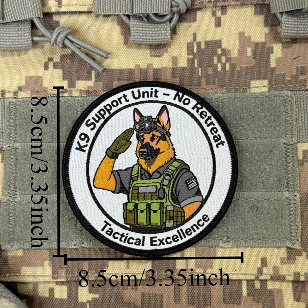 Parche táctico K9 con emblema pastor alemán, velcro - imagen 2