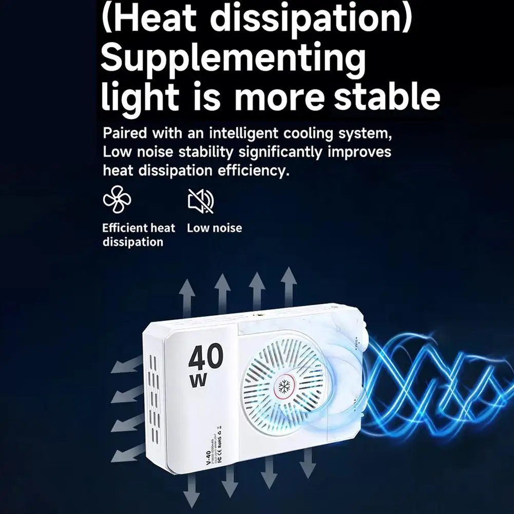 40w led câmera luz 2500k-9000k bi-color 4400mah lâmpada de vídeo fotografia alça luz cct câmera portátil na luz com w3i5