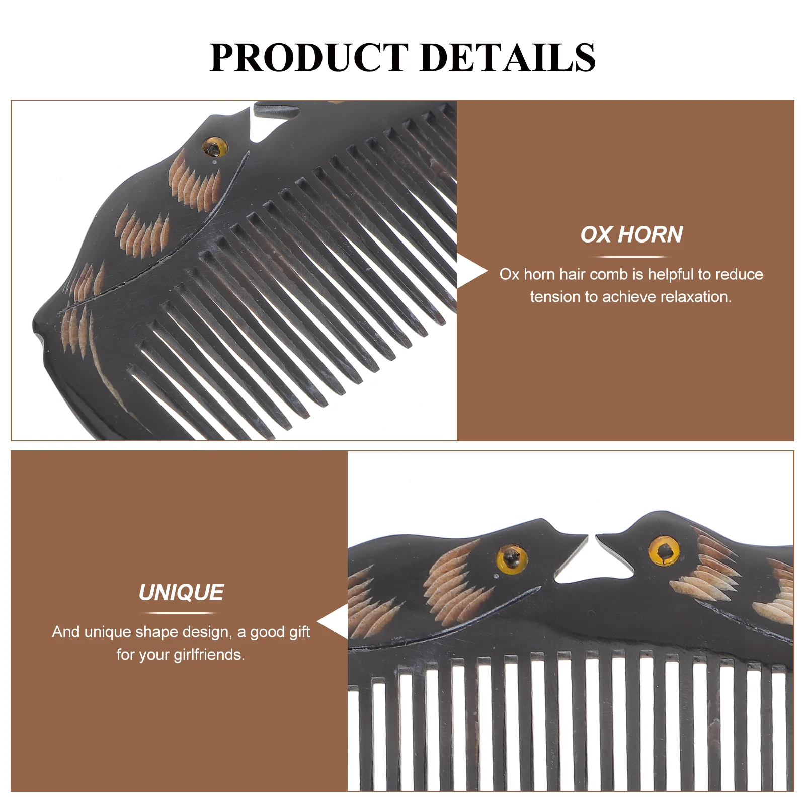 Hair Comb Hairdressing Accessories Combs for Men Anti-static Tool Horn Teethed Travel Hairbrush