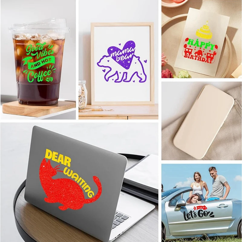 

Glitter for , 12x12in Shimmer Vinyl Permanent Sheets, 10Pcs Glitter Adhesive Vinyl Bundle for DIY [33A HPro]