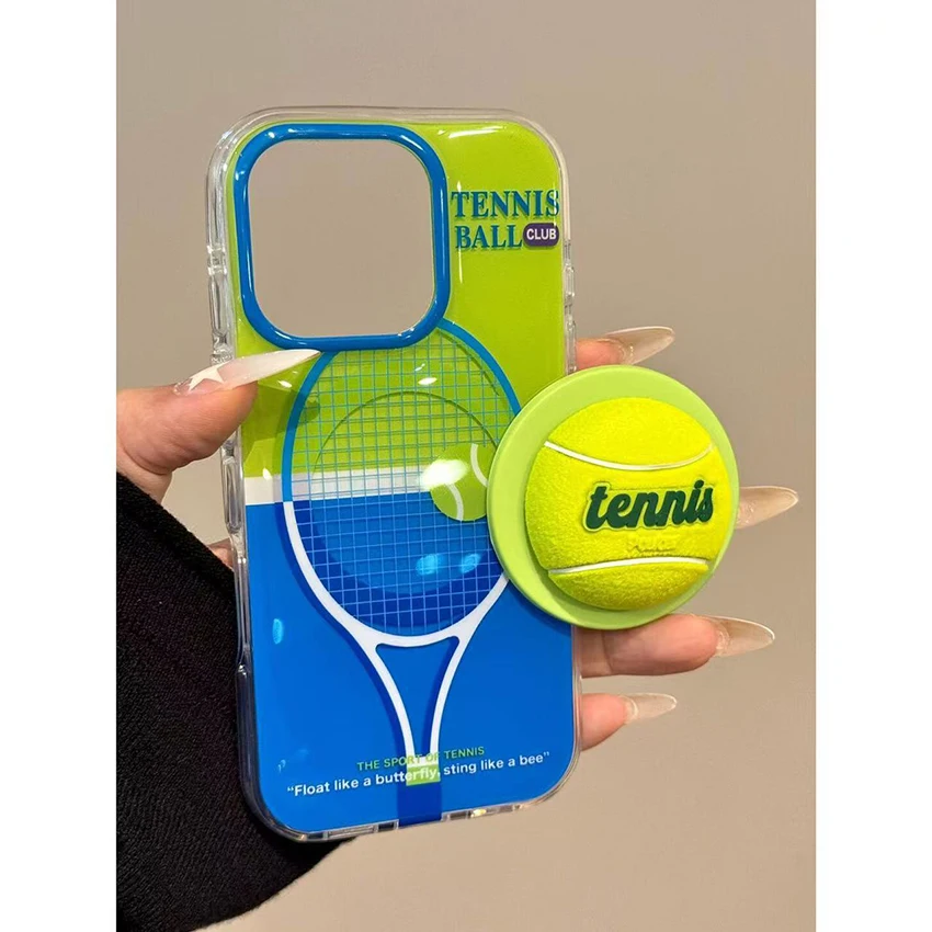 

Magnetic Holder Phone Case For Iphone 16 15 14 13 Pro Max 16Promax Stereo Tennis Phone Case Creative 15Promax Cover Hard Shell