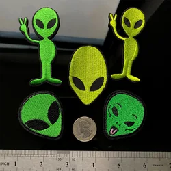 Combination Alien Patches for Clothing UFO Embroidered Appliques Iron on Astronaut Badges Stripes Planets Stickers on Clothes