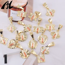 6/12PCS Religious Pendant Madonna de Guadalupe Oro Laminado Charm Pendant DIY mix accessories with randomly sent three styles up