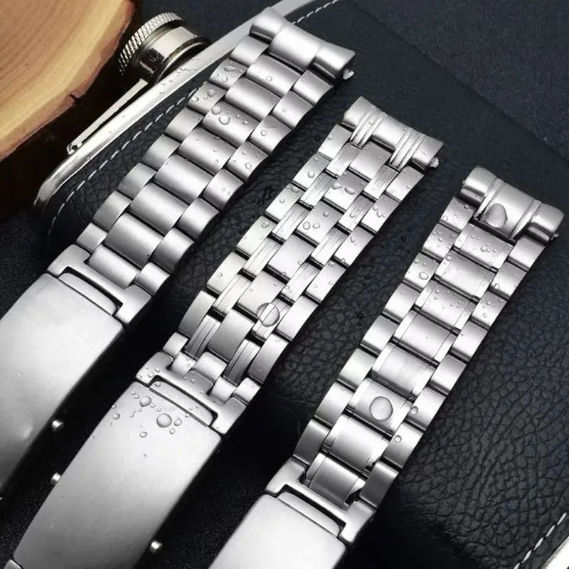 904L الفضة الفولاذ المقاوم للصدأ أشرطة ساعات اليد لأوميغا ساماستر 300 Speedmaster كوكب المحيط حزام ساعة اليد الرجال سوار 18 مللي متر 20 مللي متر 22 مللي متر