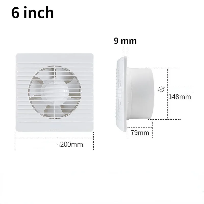 4 "6" 8 "afzuigventilator toilet krachtige mute afzuigventilator huishoudelijke muur afzuigventilator ventilator voor dropshipping