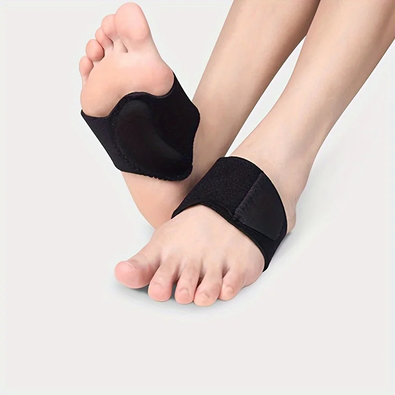 Soft Silicone Gel Arch Support Strap Adjustable Elastic Foot Arch Compression Brace Orthotic Pad for Flat Feet Plantar Fasciitis