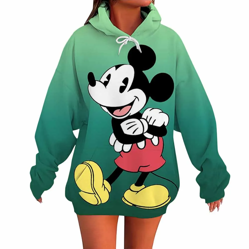 Sudadera con capucha moda mujer Harajuku estética Disney Mickey Mouse estampado sudaderas clásicas Unisex Vintage con capucha jerseys sudaderas