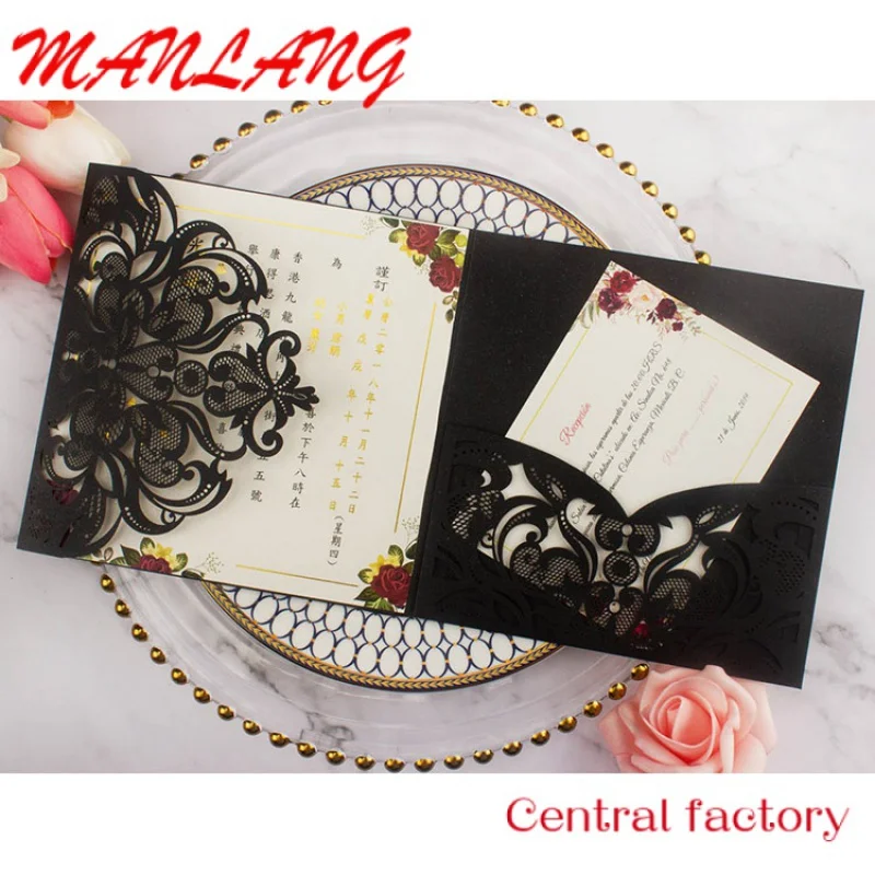 Custom  custom design cheap wedding invitation card sample wedding anniversary invitations