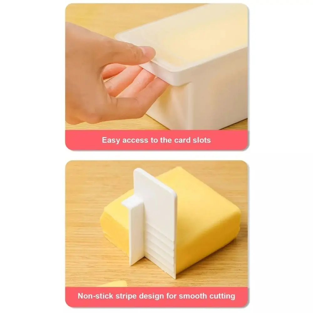 مع غطاء صندوق تخزين جبن الزبدة بسعة كبيرة صندوق قطع الزبدة المقاوم للغبار أداة قطع الزبدة المتينة المربعة