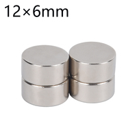 12x6mm Super Strong Magnetic Neodymium Magnets Small NdFeB Disc Powerful Rare Earth Round Magnet for Badge Fridge Sticker 12*6mm