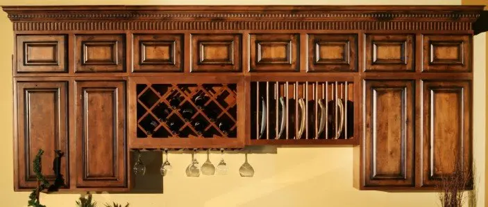 رفوف الأطباق خزانة المطبخ لوحة المطبخ خزانة معلقة على الحائط/جدار خشب متين حديث MDF كلاسيكي 3 سنوات CN؛ GUA Toffee Alder