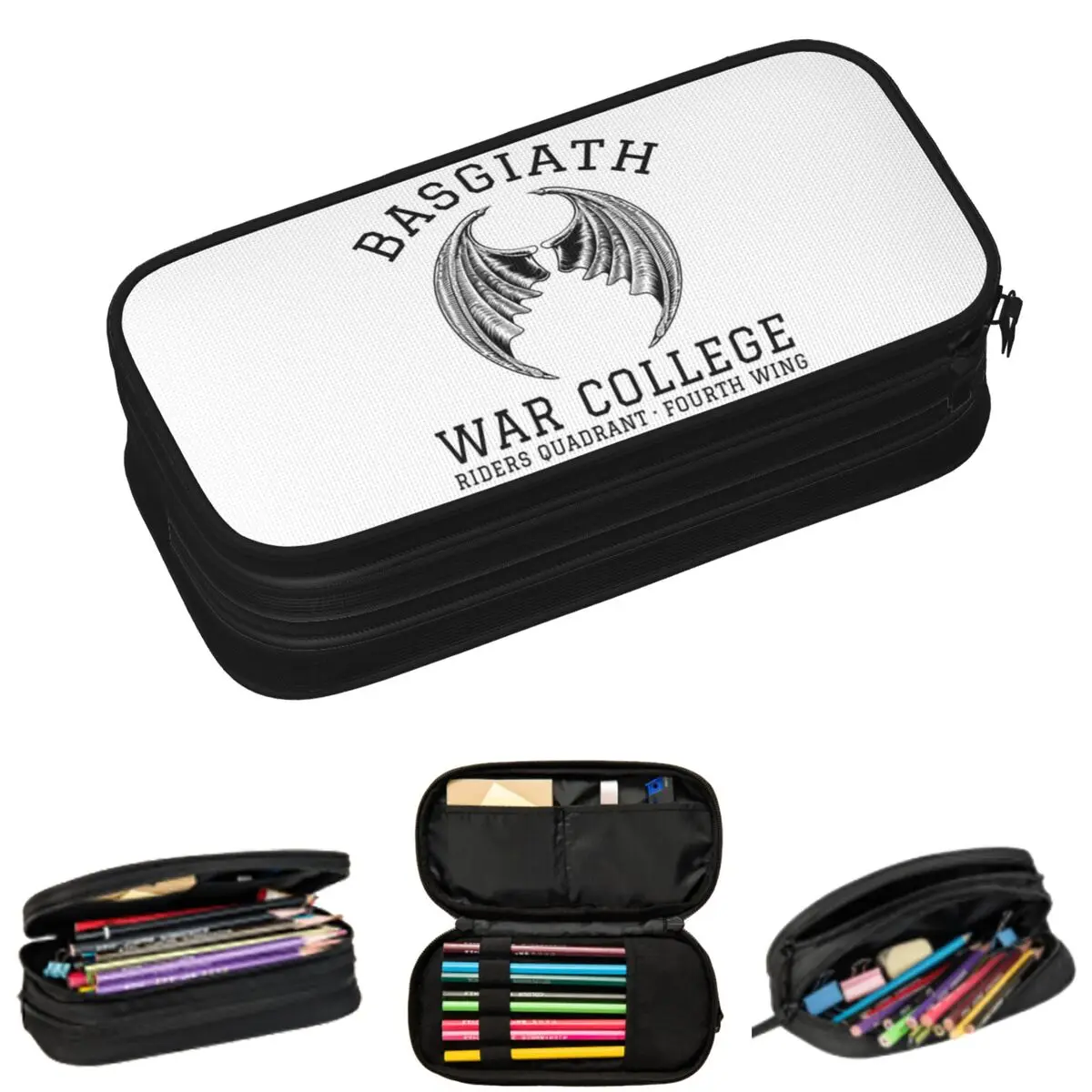 

Fourth Wing Basgiath War College Basgiath Pencil Cases for Student School Pen Box Pencil Bag Large Storage Pencil Pouch
