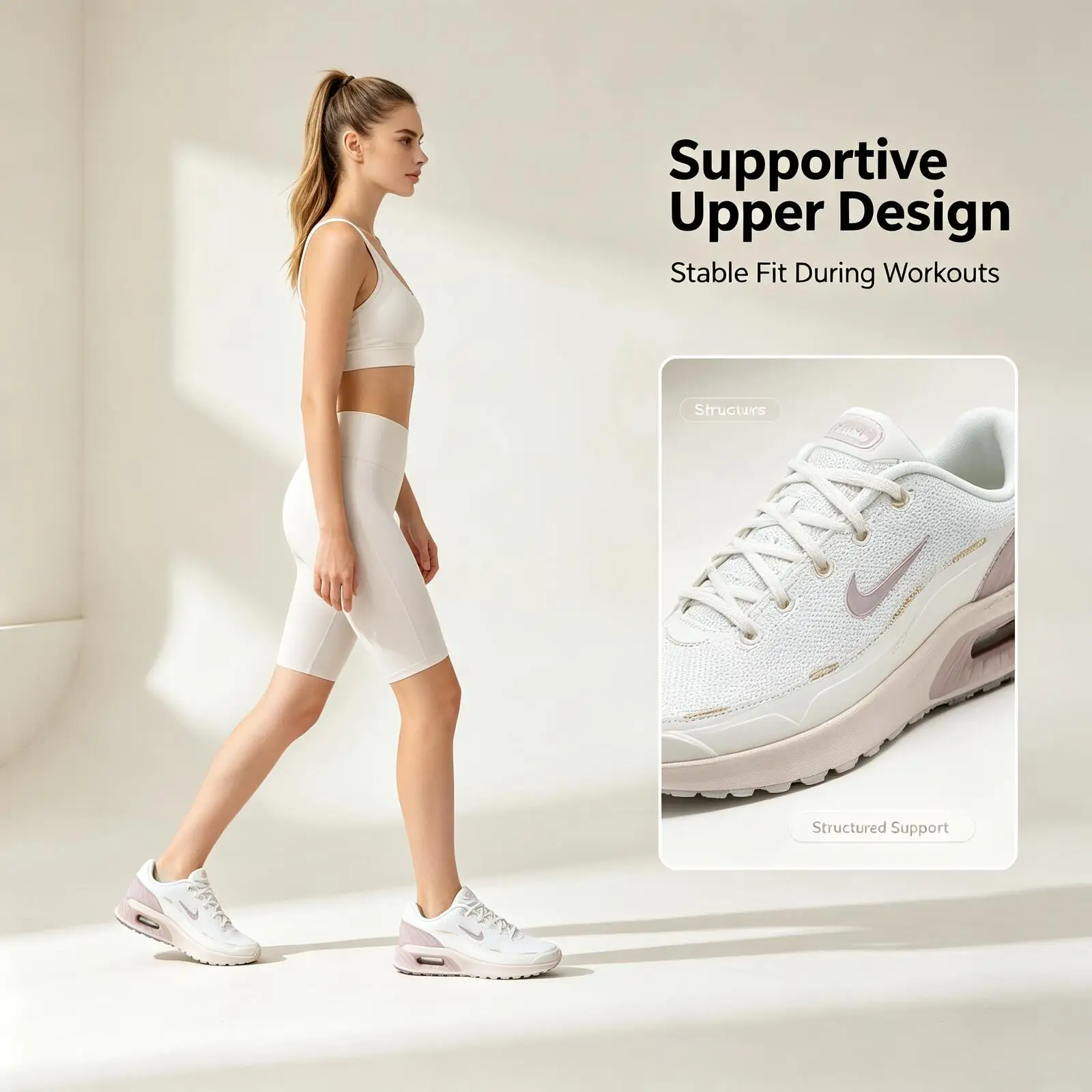 Nike Women's White Gray Gold Training Sneakers Breathable Non-Slip Running Shoes Comfortable Athletic Footwear for Gym Sports - view 5