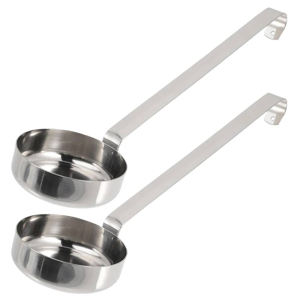 2pcs Pizza Sauce Spoon Stainless Steel Kitchen Measuring Spoons Flat Bottom Ladle for Serving Sauce Spread DurableSpoons Baking