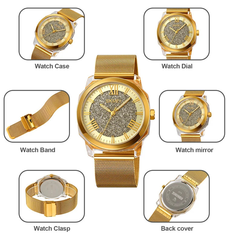 Skmei relógio masculino feminino moda fina relógio simples negócios malha de aço inoxidável relógio de quartzo relojes para hombres relógio