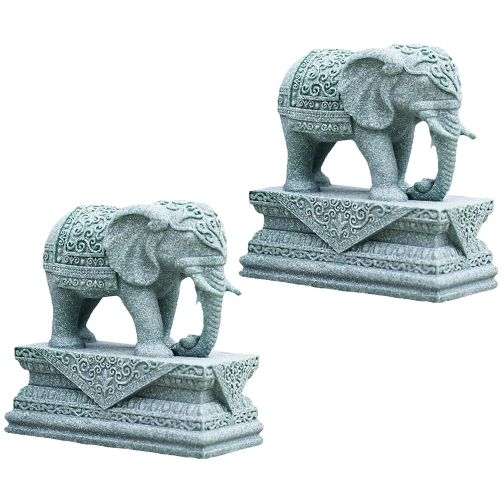 

Good Luck Elephant Figurines Miniature Ornament Accessories Desktop Animal Statue