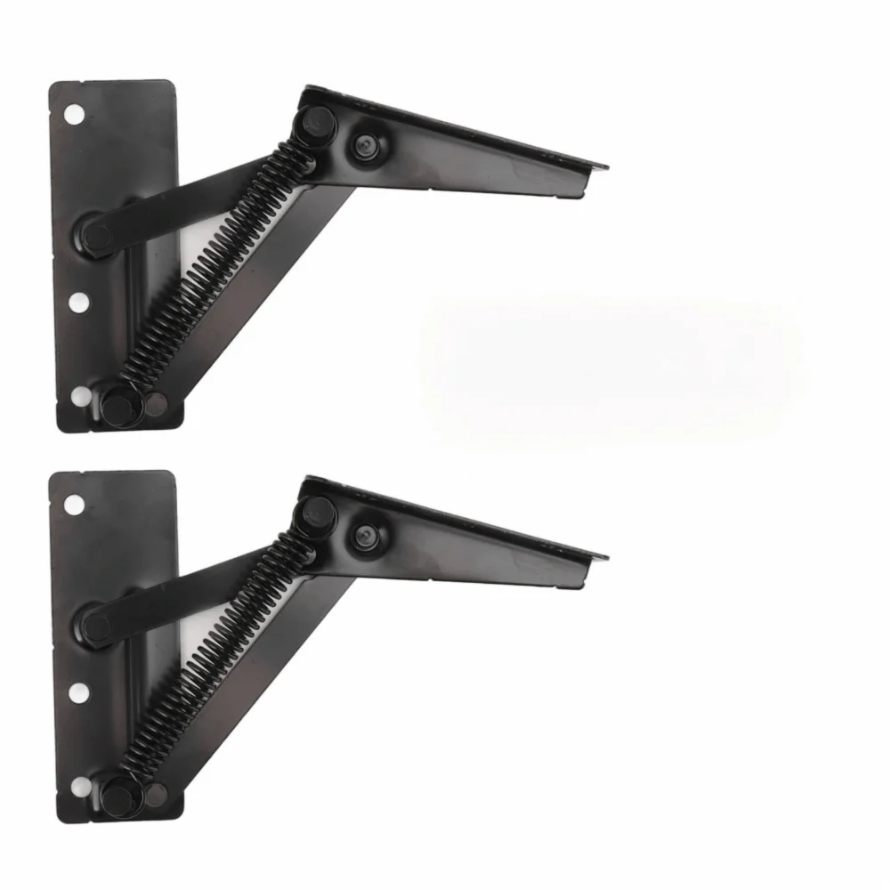 2pcs Durable Black Spring Hinges Foldable Adjustable Bench Seat Hinge Cabinet Door Hinge Cabinet Doors