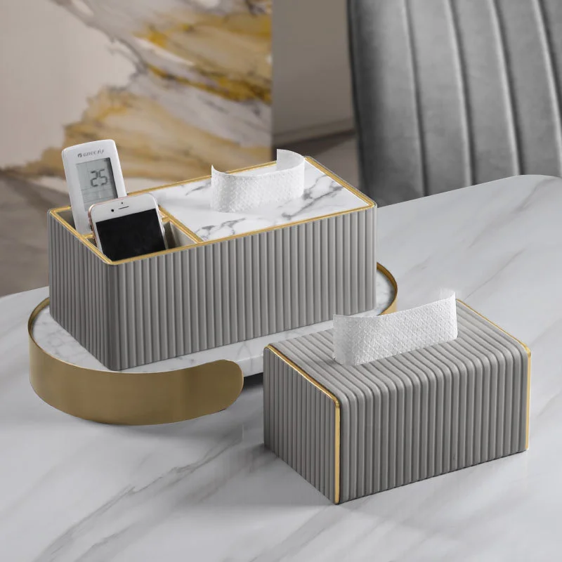 Luxury Golden Tissue Boxes Storage Napkin Holder Kitchen Tissue Box Square Shaped Container Plastic Craft Desktop Paper Case