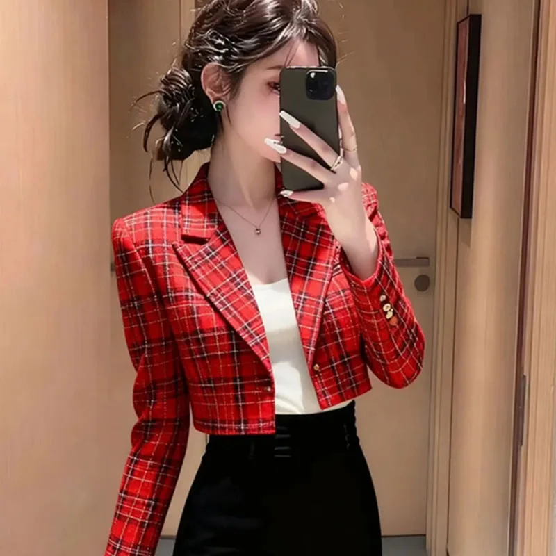 Good-looking Spring Autumn Short Suit Jacket Ladies' Suit Top 2026 New Style Small Fragrant Style Suit Coat Female Outerwear