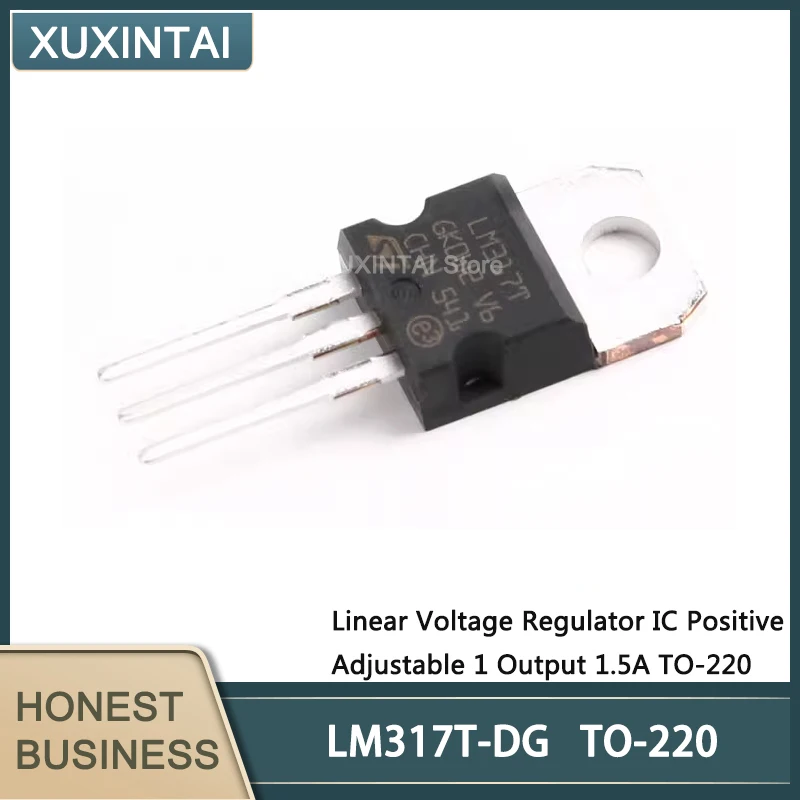 50Pcs/Lot  New Original  LM317T-DG LM317T Linear Voltage Regulator IC Positive Adjustable 1 Output 1.5A TO-220