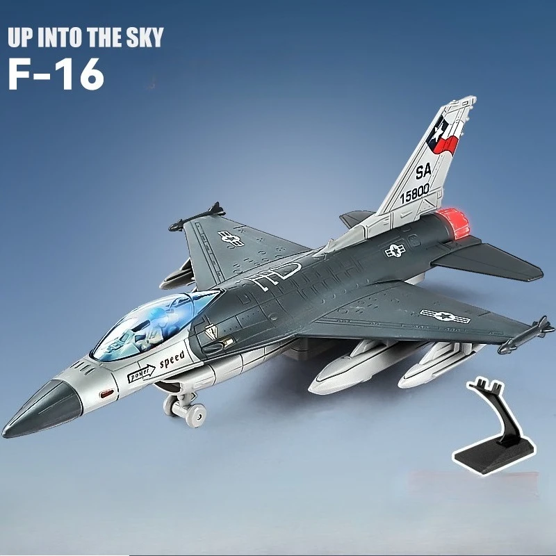 

F16 Toy Alloy Fighter Model acoustooptic return force aviation military aircraft model Ornament Gift