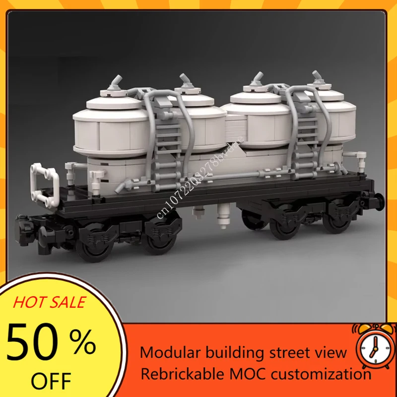 399PCS City Railway Train MOC Dust wagon white Model Building Blocks DIY Creative Collection Toys Birthday Gifts