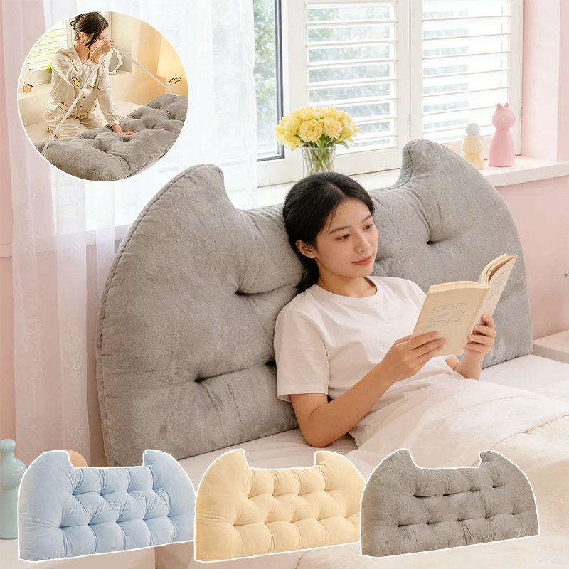 

New Soft Headboard Cushion, Korean Style Pure Color Bed Headboard,PP Filling Reading Cushion for Bedroom Dormitory Rental House