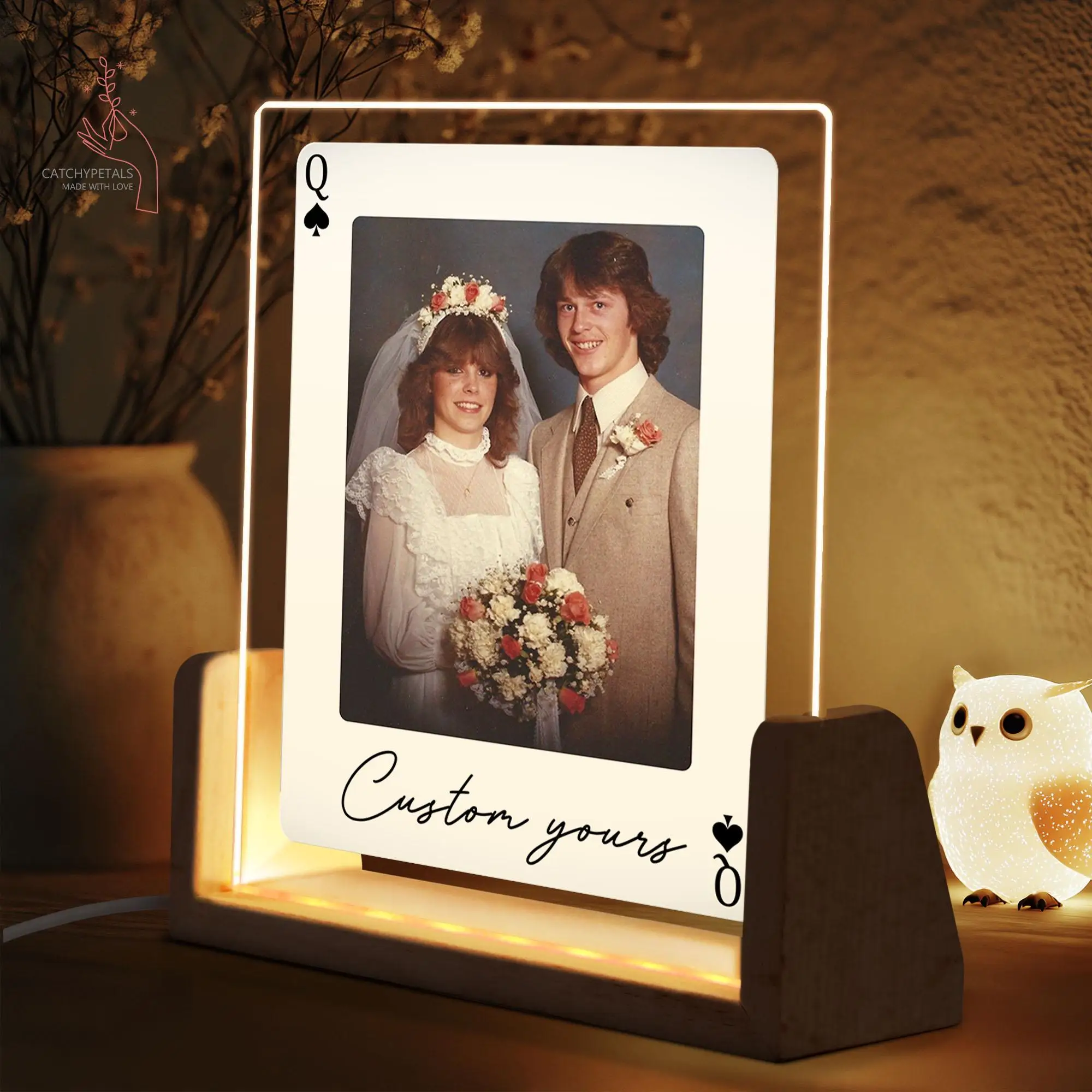 Personalized Couple Photo Acrylic Night Light Valentine Day Ornament Romantic Memorial Desktop Decoration Custom Love Gifts