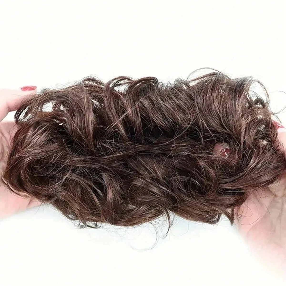 1 Piece of Artificial Silk Hair Bun Hairpiece for Women, Elastic Wavy Hair Bun Accessory, Synthetic Hairpiece for Volume and Curls, Suitable for Women and Girls image 6