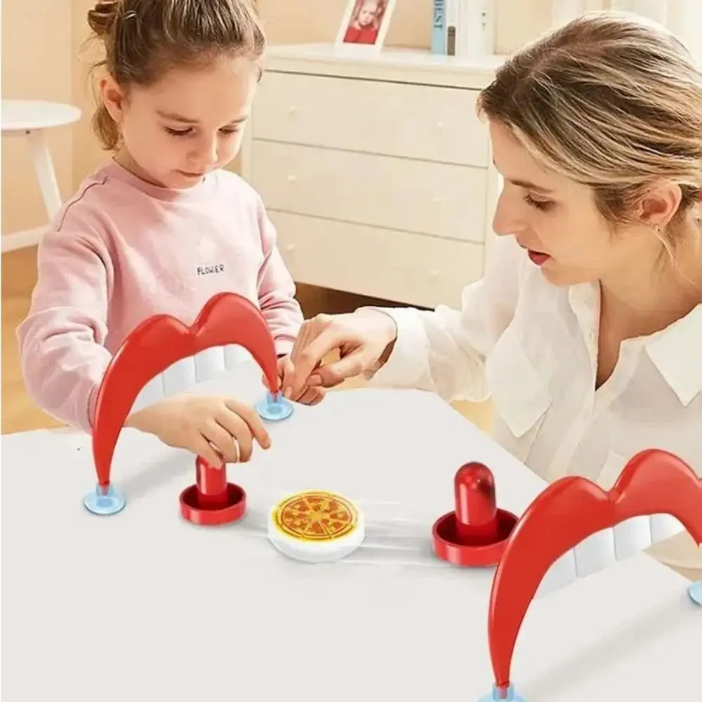 Desktop Size Ice Hockey Board Game Push Action Fast-Paced Pizza Hockey Game Competitive Play Skill-Based Ice Hockey