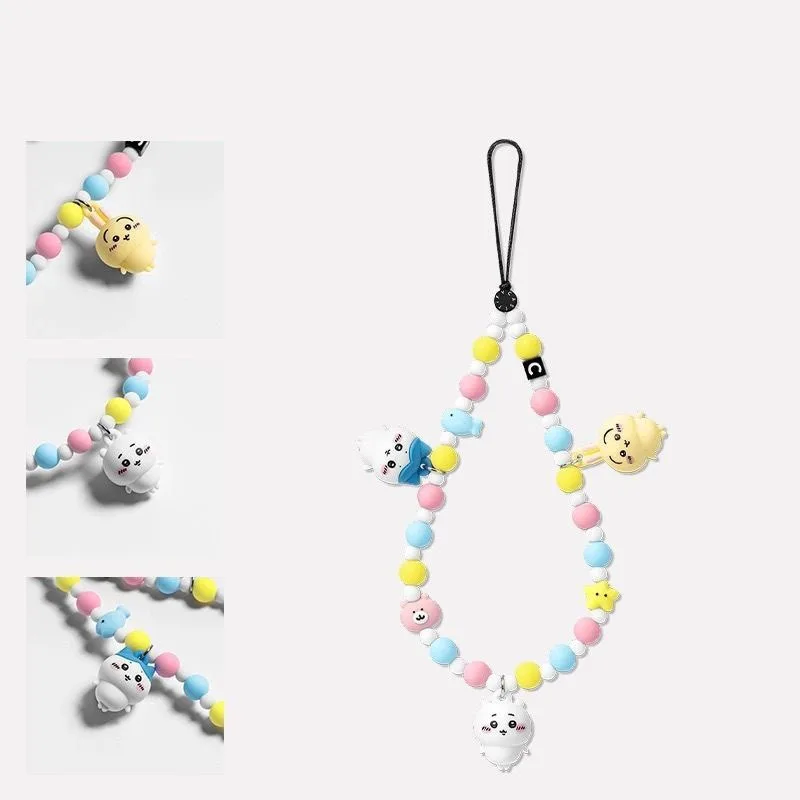 

Anime Chiikawa Beaded Mobile Phone Chain Hanging Chain Fashion Cartoon Wrist Lanyard Kawaii Lovely Hachiware Usagi Portable New