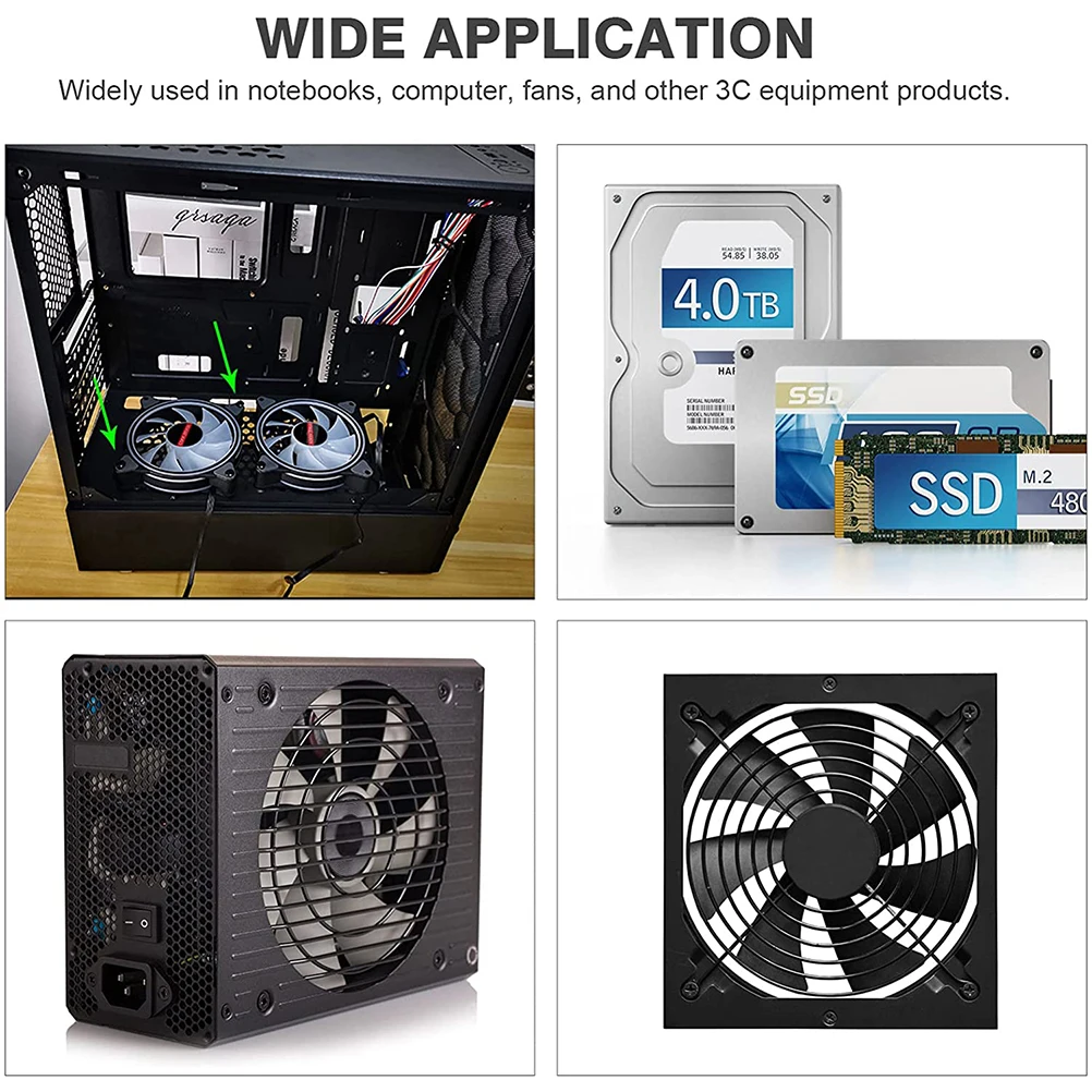 

1Set Long and Short Cooling Fan Screws Carbon Steel Rustproof Screw Set for Computer Case and Chassis Cooling Fan Mount Screws