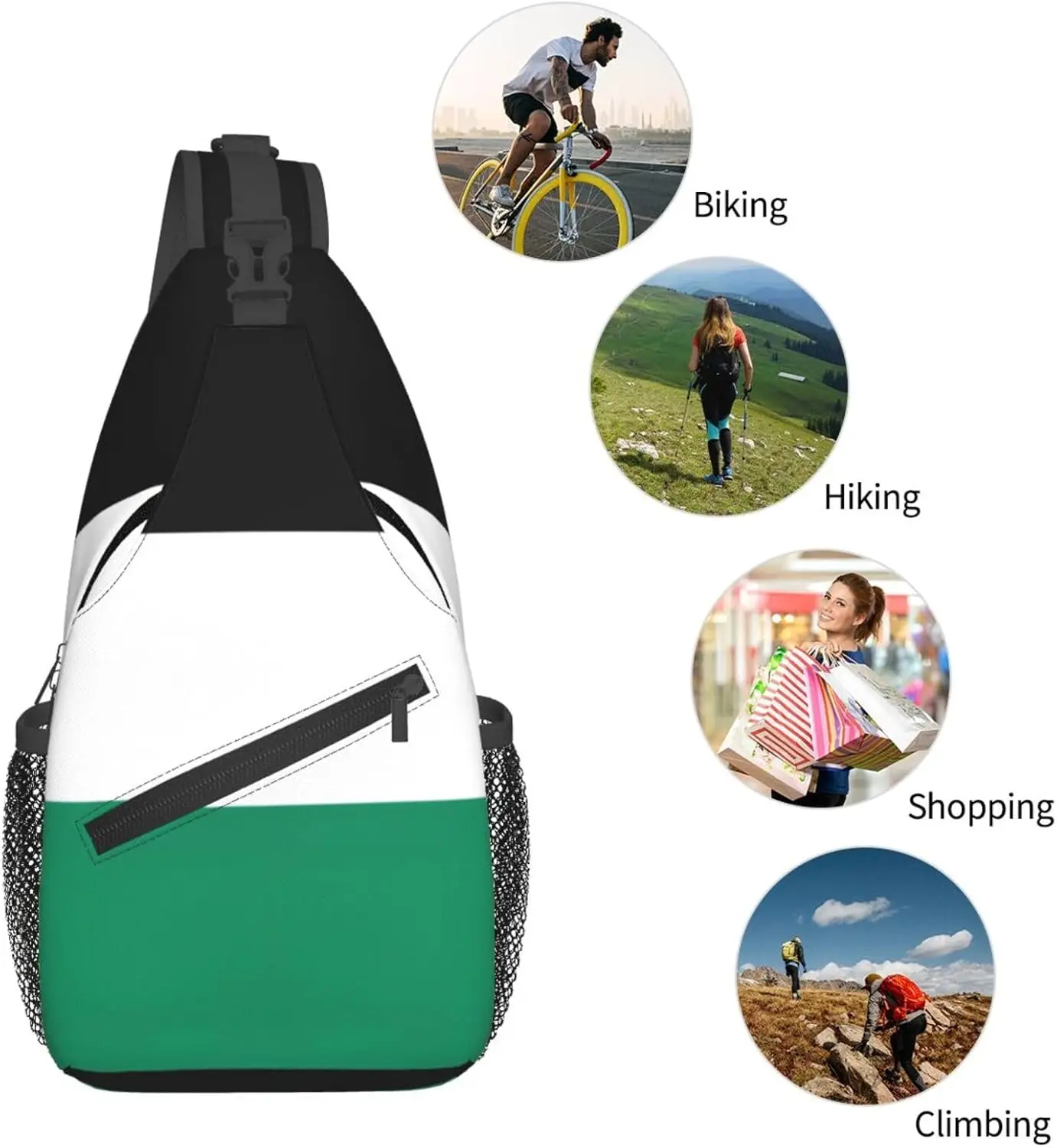 Borsa a tracolla elegante e pratica con stampa bandiera per tutti i tuoi viaggi e uso quotidiano Zaino pettorale Zaino piccolo per donna uomo