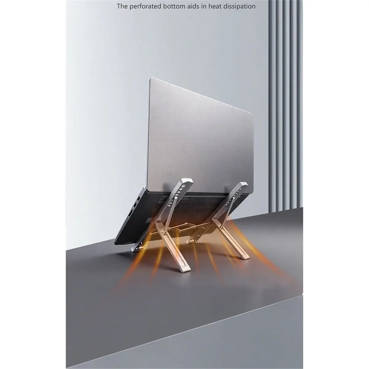 ■★New Arrival Fashion  Laptop Stand Aluminum Ergonomic Riser, 8-Angle Adjustable Foldable Ventilated Cooling Holder for 10-17 In
