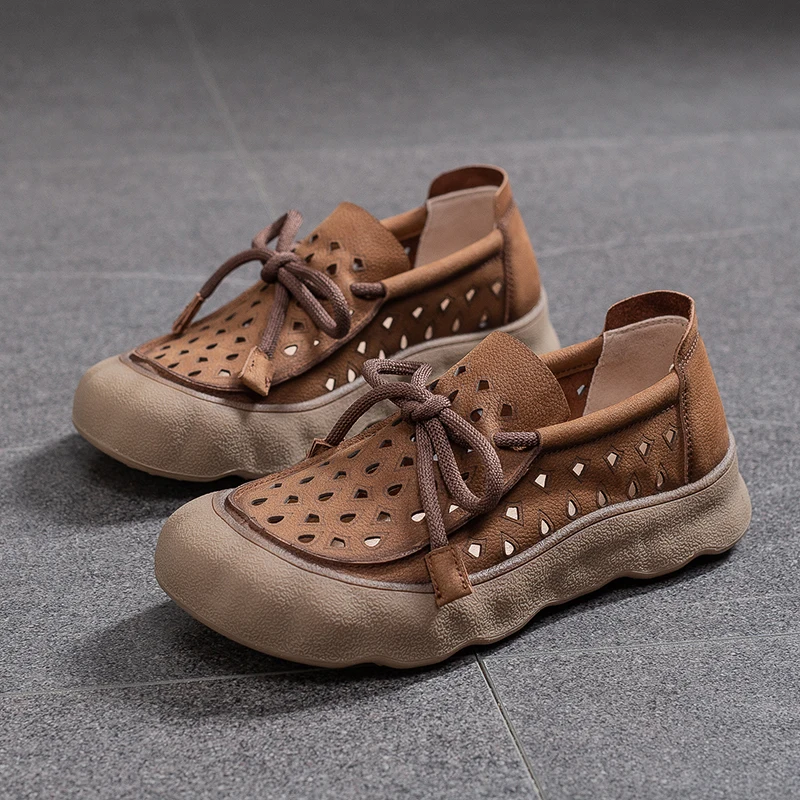 AIYUQI Women's Sneakers Genuine Leather 2025 New Non-Slip Women German training shoes Large Size Lace-Up female Loafers