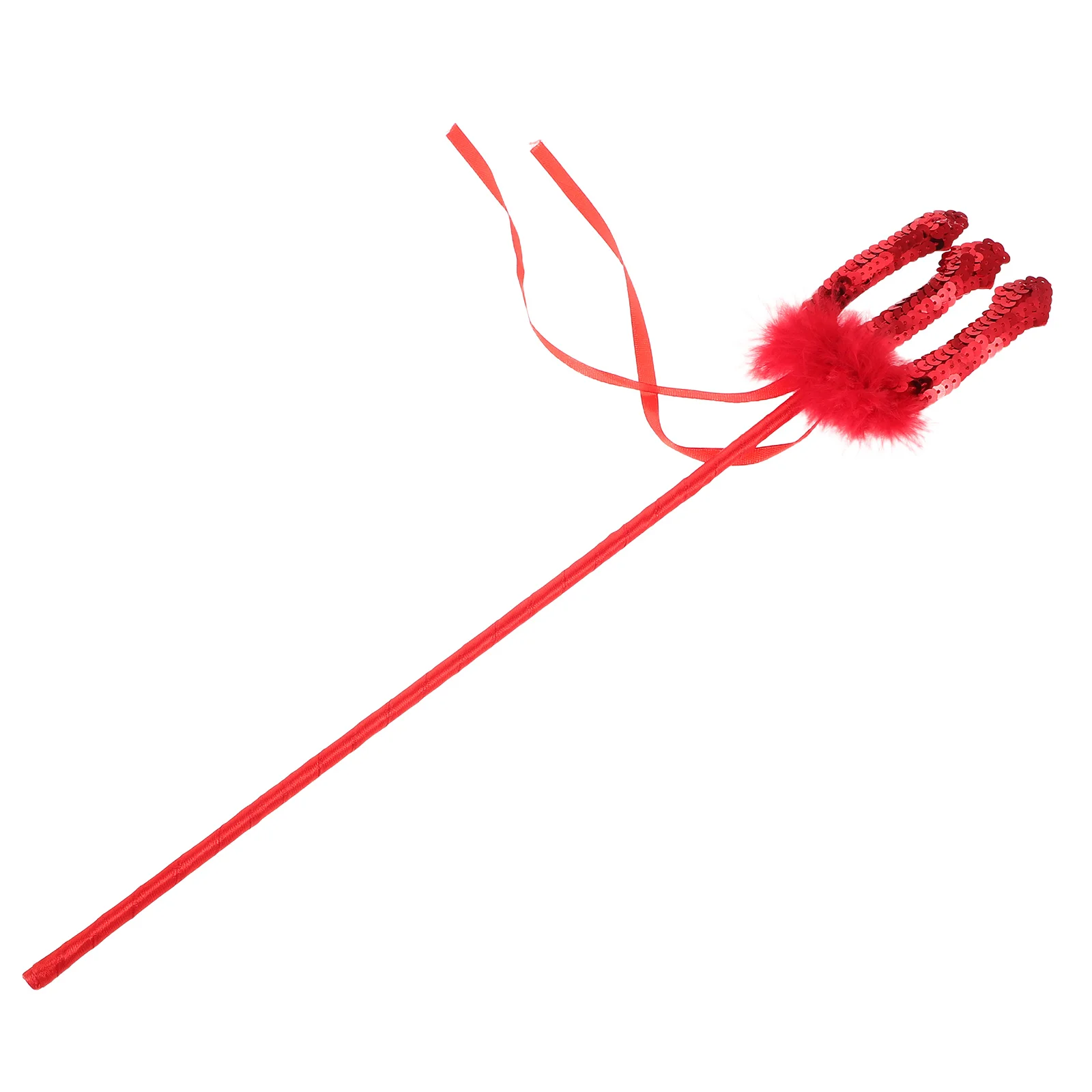 

Halloween Devil Trident Red Sequin Glitter Light-Up Party Prop For Cosplay Costume Accessories Wizard Wands Adults