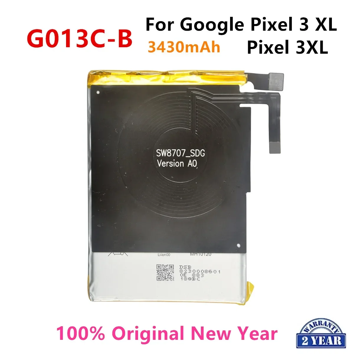 100% Orginal G013C-B 3430mAh Replacement Battery For Google Pixel 3XL Pixel3 XL Genuine Latest Production Phone Batteries