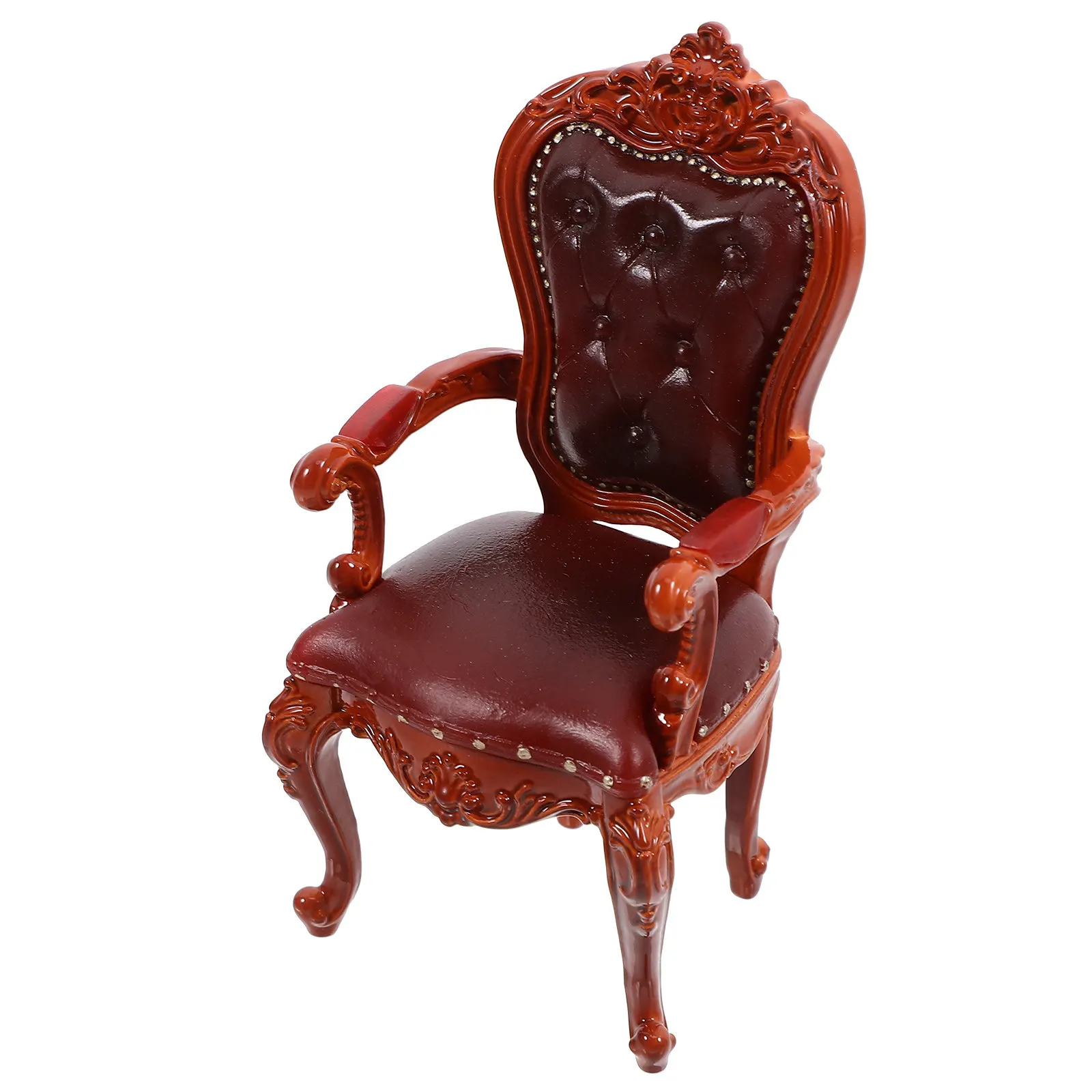 

Miniature Furniture Classical Backrest Chair Stool PVC Compact Size Mini House Decoration Micro Landscape Prop Mini Bedroom