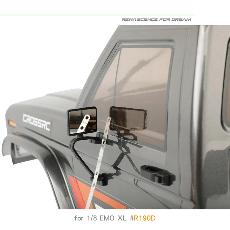 Rückansichtgläser. EmoXL Hochglas reflektierende Edelstahlplatte für 1/8 RC Crawler Car Traxxas EMO XL Big Wild Buffalo Parts