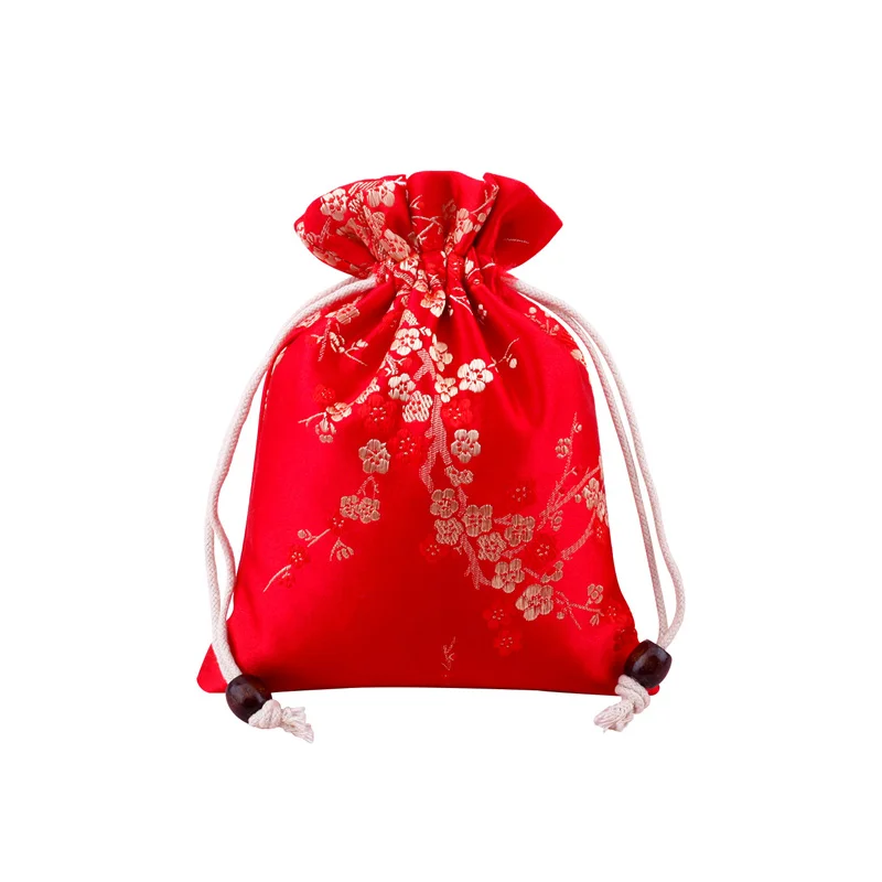 StoBag 5pcs Cotton Silk Drawstring Bag Flower Small Sachet Gift Jewelry Package Storage Bundle Pocket Reusable Pouches Portable