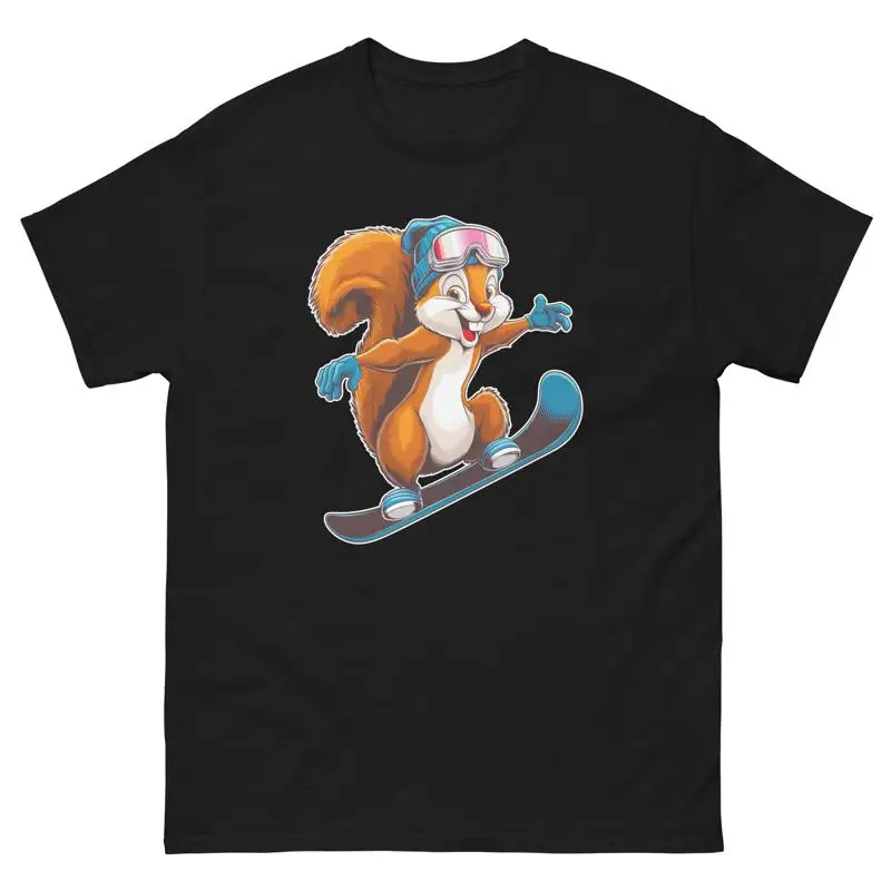 

Squirrel Snowboarding Fun Cartoon Snowboarder T Shirt