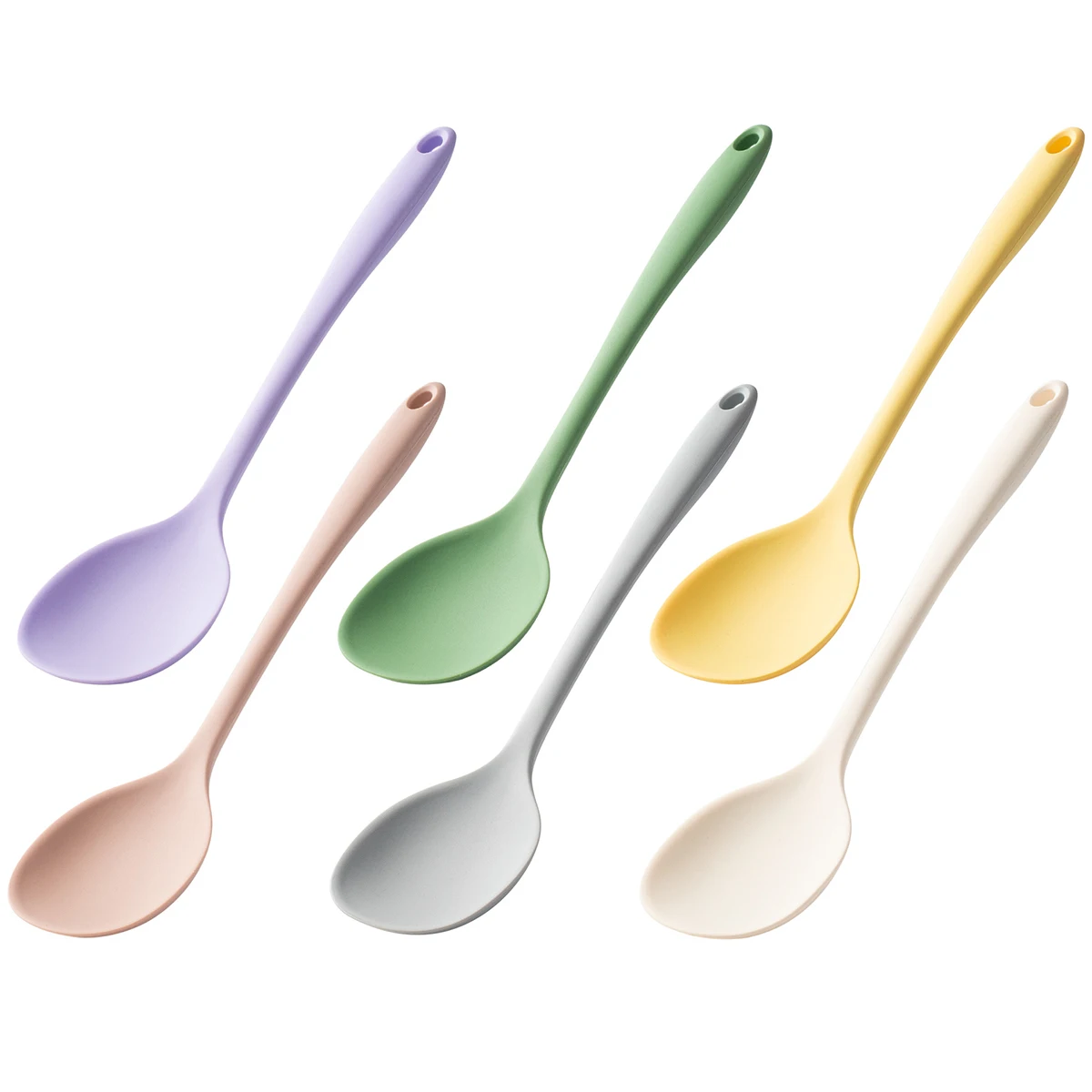 2pcs/set Silicone Spoon Set 2-in-1 Multifunctional Food Sorting Spoon Non-stick Cooking Spoon Easy to Clean Kitchen Small Tool