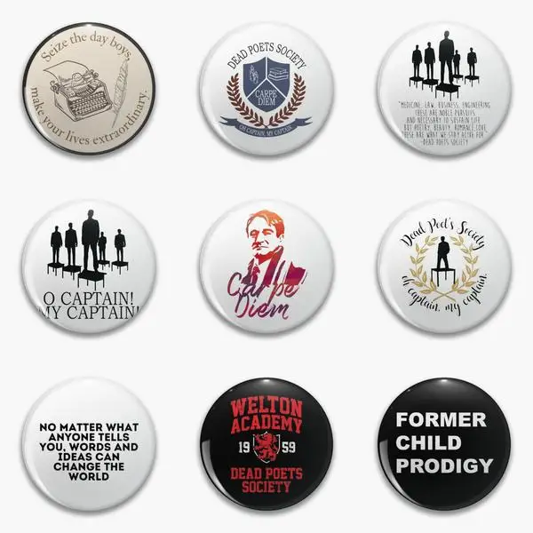 

Carpe Diem Dead Poets Society Design Soft Button Pin Customizable Badge Brooch Lover Lapel Pin Cute Women Collar Metal Creative