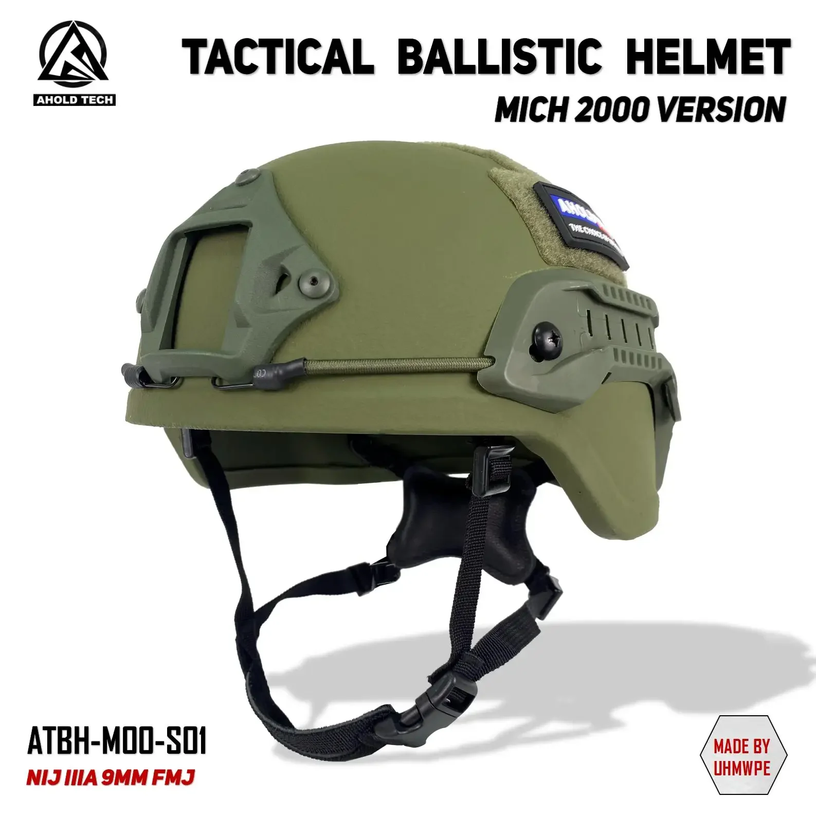 Aholdtech MICH 2000 Version Low Cut Tactical PE ISO NIJ IIIA 3A CAM FIT BOA Dial EPIC Liner Ballistic Bulletproof Helmet