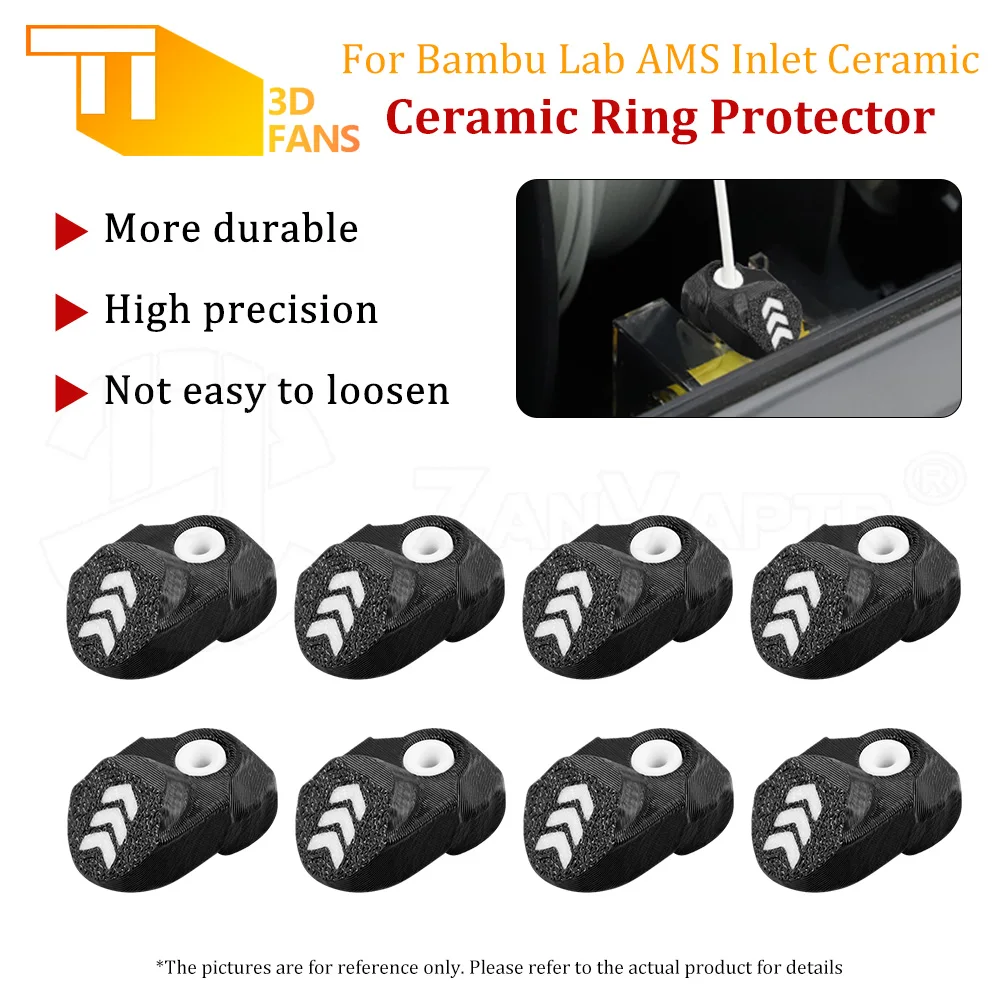 For Bambu Lab AMS Ceramic Inlet Ring Protector Guard Durable for Bambu A1/P1/X1/AMS 3d Printer Parts
