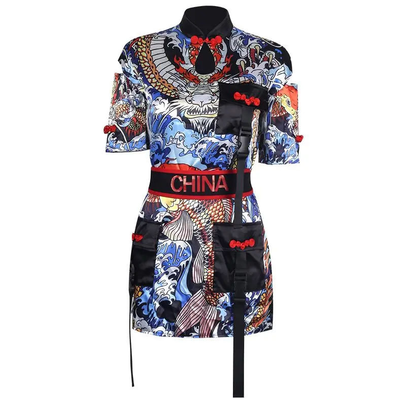 Disfraz de actuación para mujer, conjunto de traje de lucha de canción kpop, traje de baile de grupo, traje de baile de Jazz, moda China, elegante, nuevo estilo