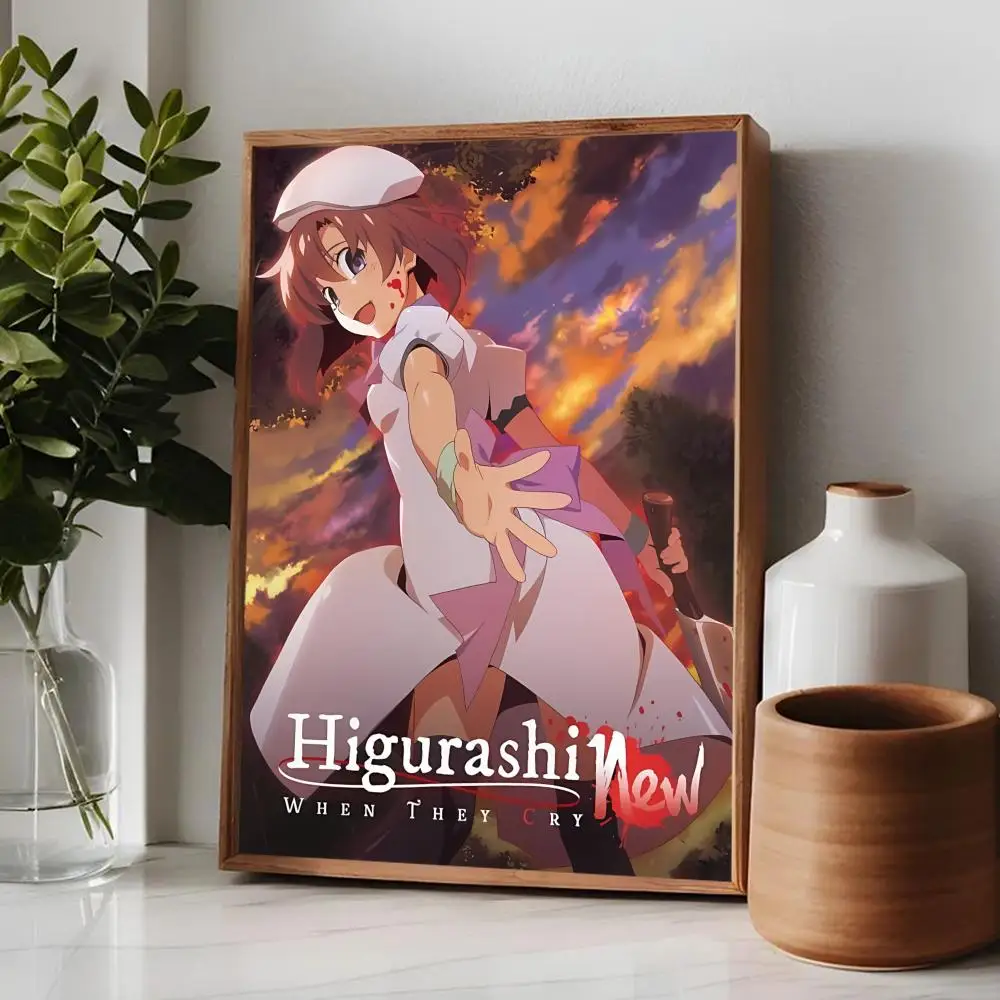 Higurashi when they cry Classic Movie Posters HD Quality Poster Wall Art Painting Study Nordic Home Decor