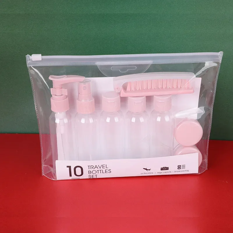 7/10pcs/Set Cosmetics Bottling Travel Set Refillable Bottle Kit Essence Lotion Cream Shampoo Shower Gel Bottles Empty Container